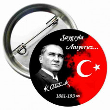 Saygıyla Anıyoruz Atatürk 10 Kasım Rozeti